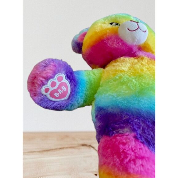 BUILD-A-BEAR Lot of 2 Rainbow Confetti Leopard and Tie-Dye Teddy Bear 16" Plush - Picture 13 of 16